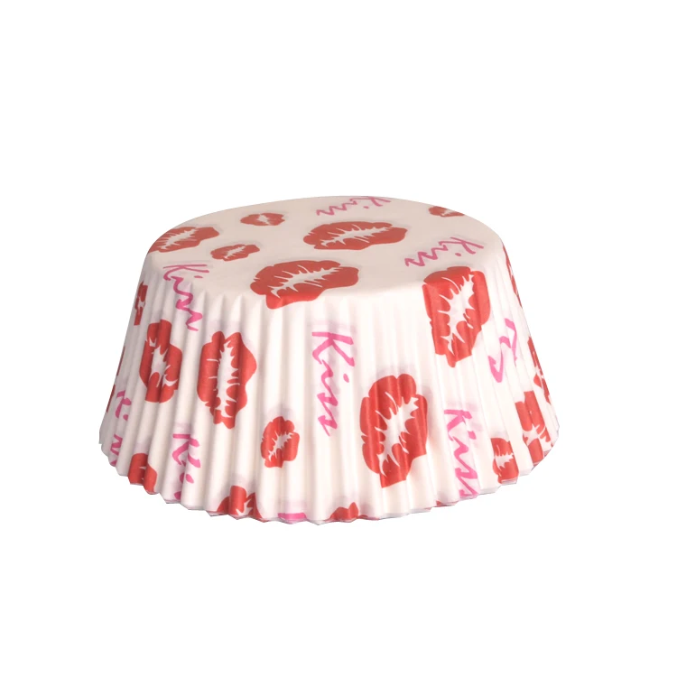 BAKEST 1000 pcs per lot 4.5 inch red Lips Pattern Cake Baking Paper Cup Wedding Decorating Tools | Дом и сад