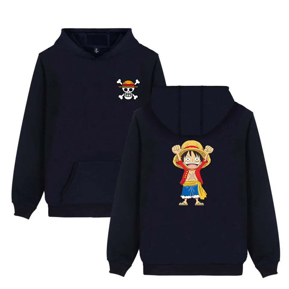 Navy Blue One piece Monkey D Luffy модные толстовки Аниме новое поступление хлопковая Толстовка harajuku брендовая одежда хип хоп Moleton Masculino - Цвет: Navy Blue