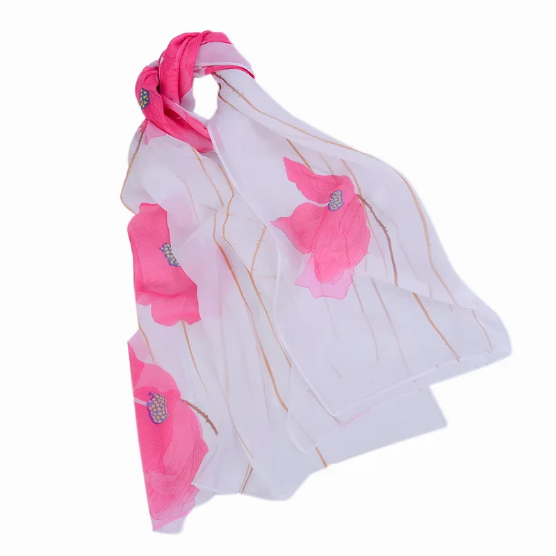 Laamei Spring And Summer Sunscreens Foulard Femme Beach Towels Fashion Ladies Chiffon Scarves Lotus Scarf Shaws | Аксессуары для