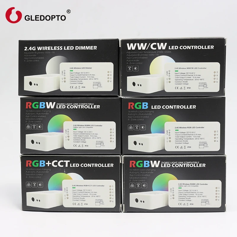 

(Not zigbee) 2.4GHz RF Led Controller Wireless RGB RGBW RGB+CCT Controller DC12/24V led strip controller wifi 8zone remote