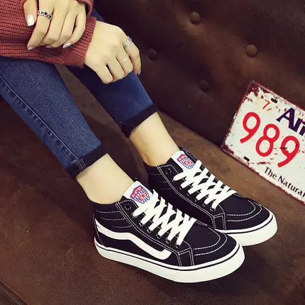 Новинка 2019 года Весенняя парусиновая обувь высокого качества женская для