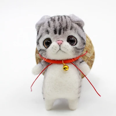 Кошка брошь Pokedals Le Materials наборы DIY шерсть фетр нетканых материалов креативные взрослые пары куклы ручной работы - Цвет: CC600
