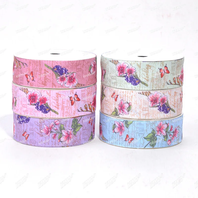 

Free Shipping 100 Yards/Roll 25mm Colorful Silk Satin Ribbon Wedding Party Decoration Gift Craft Sewing Ribbon Cloth YAO018