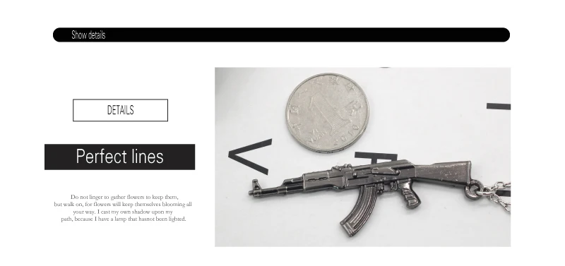 Fashion AK-47 Gun Model Pendant Necklaces Steampunk Acrylic Jewelry Arms AK 47 Alloy Statement Necklace For Men