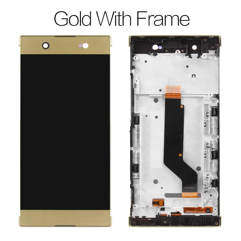 6 '' Full HD ips ЖК для sony Xperia XA1 ультра ЖК сенсорный экран дигитайзер для sony Xperia C7 XA1 ультра ЖК-дисплей - Цвет: Gold I with frame