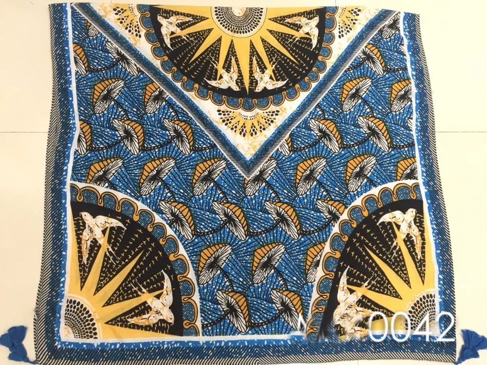 Новый красивый шарф из хлопка с кисточками и рисунком грибов птиц длинные шали