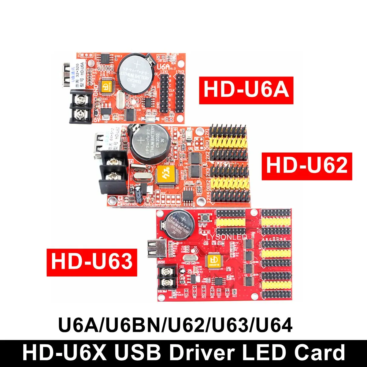 Huidu HD-U6A HD-U6BN HD-U62 HD-U63 HD-U64 Поддержка карт флеш-накопителей один Цвет светодиодный карта работает для одного Цвет и два Цвета светодиодный Дисплей модули