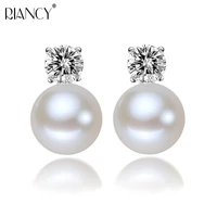 fashion rose red zircon pearl earrings pearl jewelry 925 sterling silver earrings charms simple earrings for women with gift box