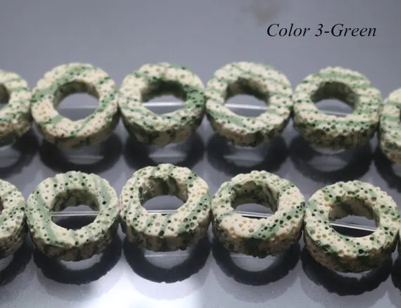 

Lava beads, volcanic rock bead,donut shape lava beads,15 inch strands