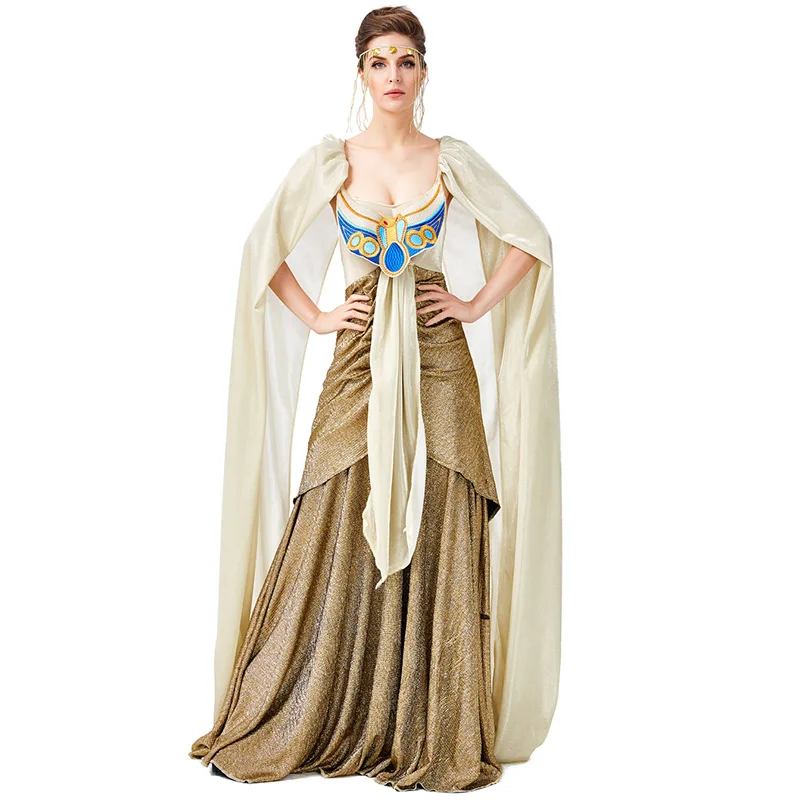 

Gold Sexy Medieval Egyptian Cleopatra Costume Adult Cosplay Egypt Queen Fancy Dress Carnival Party Halloween Costumes For Women