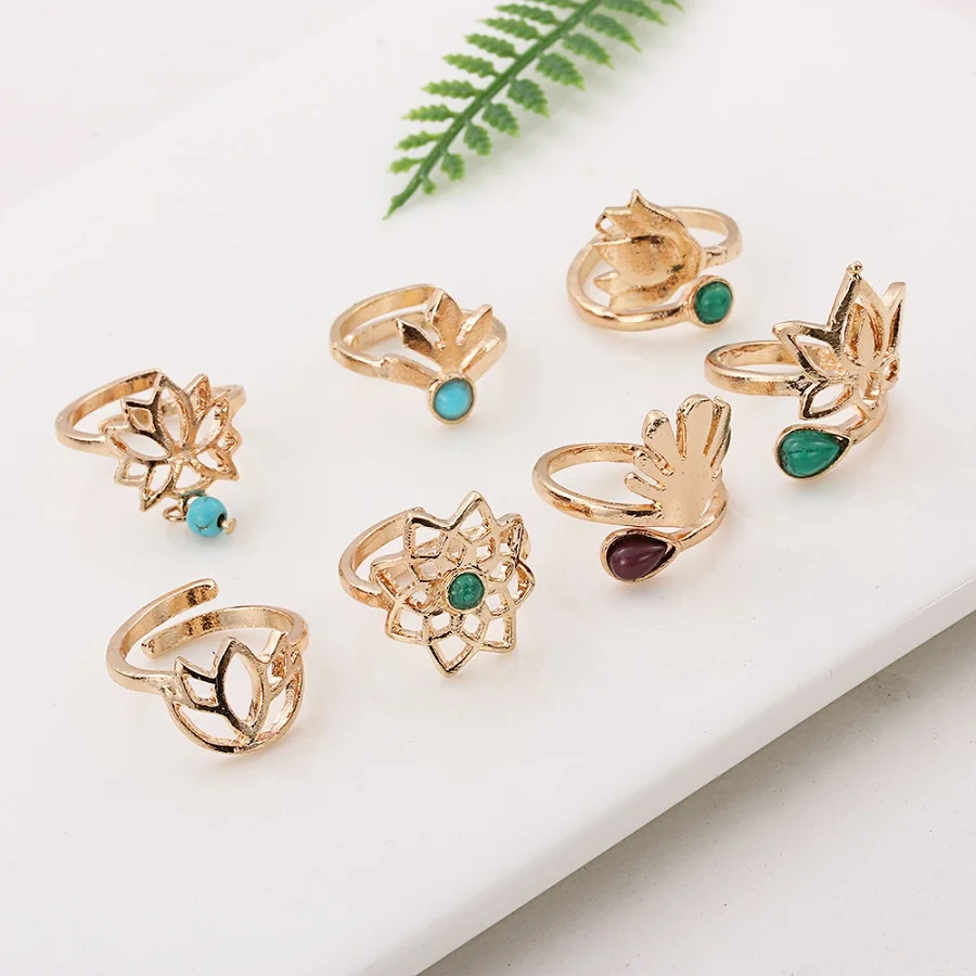 1 шт. богемный очаровательный цветок лотоса резная фотография открытая Женская