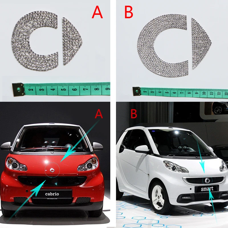 

Блестящий Алмазный стикер для 2007-2014 Mercedes старый Смарт 451Fortwo передний логотип значок наклейка украшение автомобиля Стайлинг автомобиля аксе...
