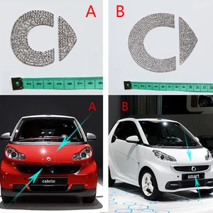 Блестящий Алмазный стикер для 2007-2014 Mercedes старый Смарт 451Fortwo передний логотип значок наклейка украшение автомобиля Стайлинг автомобиля аксессуары