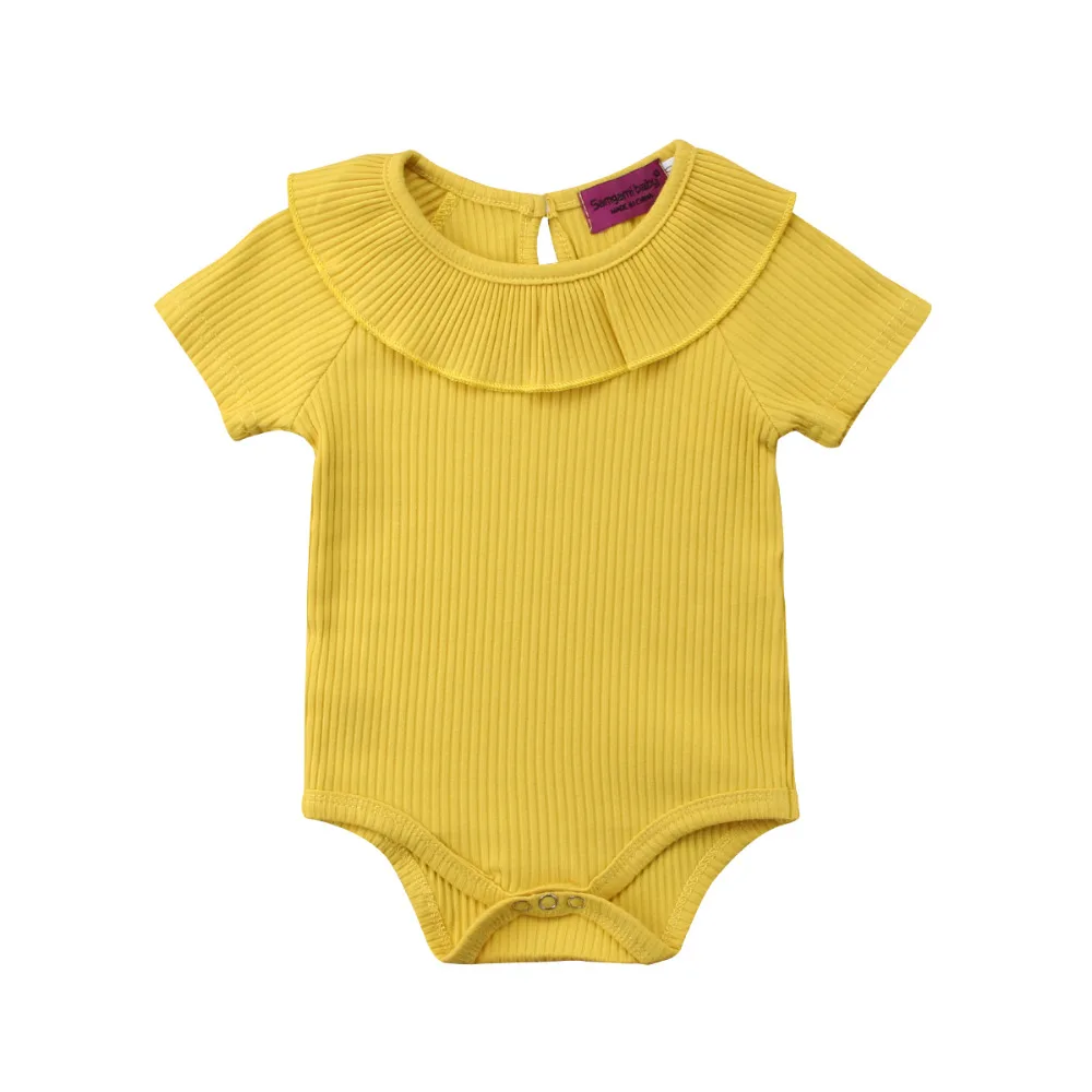 4 вида цветов для новорожденных девочек Однотонный комбинезон с короткими