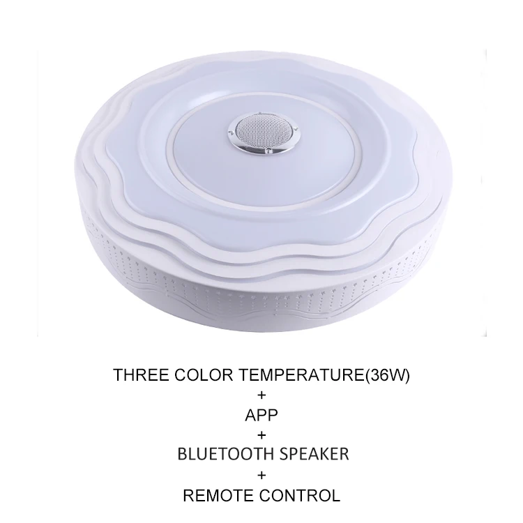 36W-app-v-rc Bluetooth динамик светодиодный потолочный светильник современная столовая лампа с пультом дистанционного управления Внутреннее освещение для кухни спальни гостиной - Цвет корпуса: 36W-app-v-rc