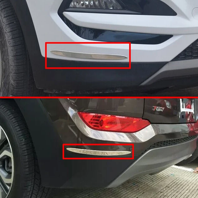 

For Hyundai Tucson 2016-2018 Stainless Steel Front And Rear Bumper Protector Trim