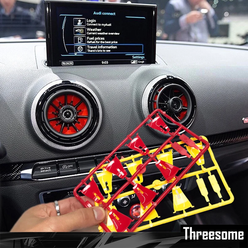 

4 шт., внутренняя передняя панель, крышка кондиционера для Audi A3 S3 rs3 8V 2013 2014 2015 2016, замена вентиляционного отверстия