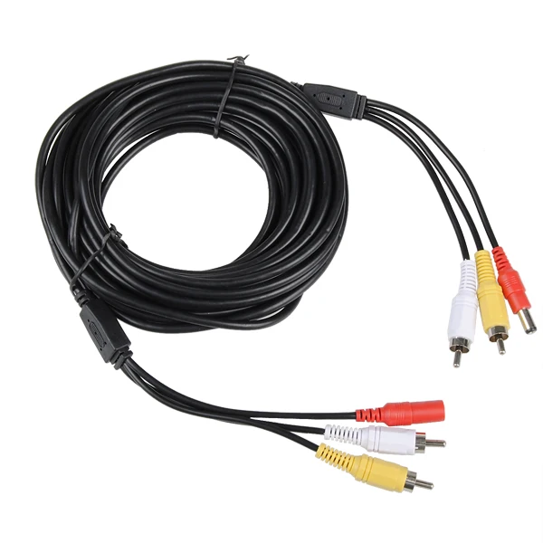 

New 2 RCA + DC Power Audio Video Extension Cable Wire for CCTV Security Camera System