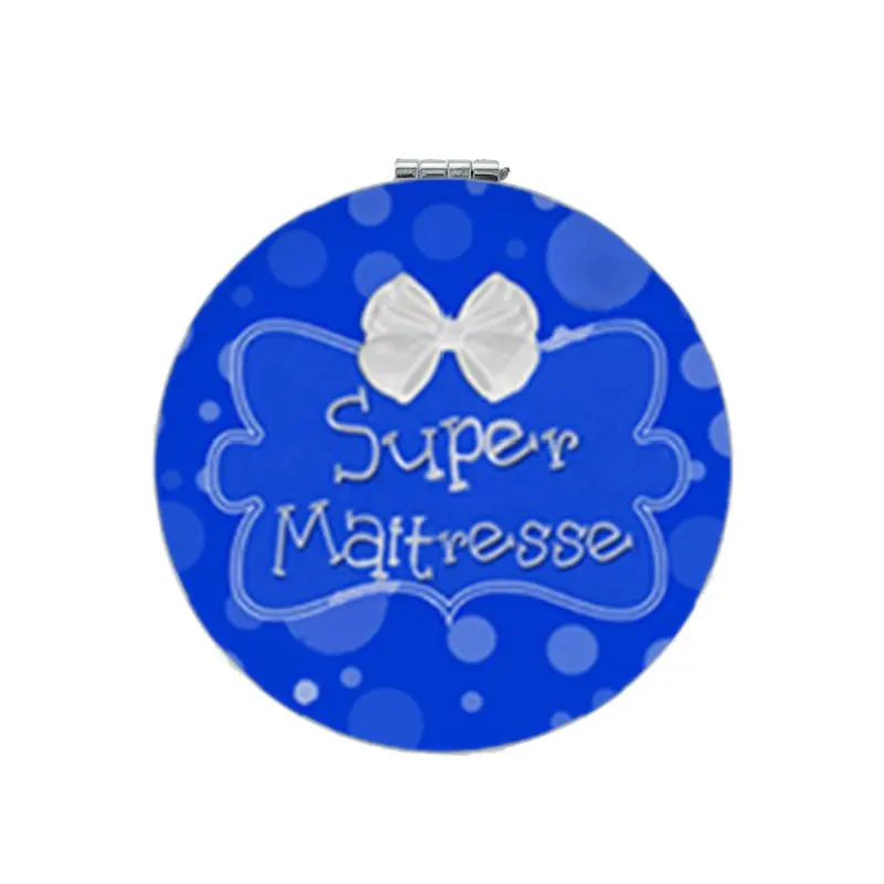 

JWEIJIAO French letter Super Maitresse Portable mirror word Merci Maitresse Round 1X/2X Magnifying Mirrors H133