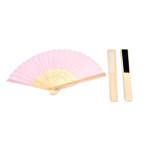 Bamboo Silk Fold Hand Fan In Elegant Laser-Cut Gift Box Party Favors Wedding Gifts 1 With Ribbon Tag Present 1Pcs | Дом и сад
