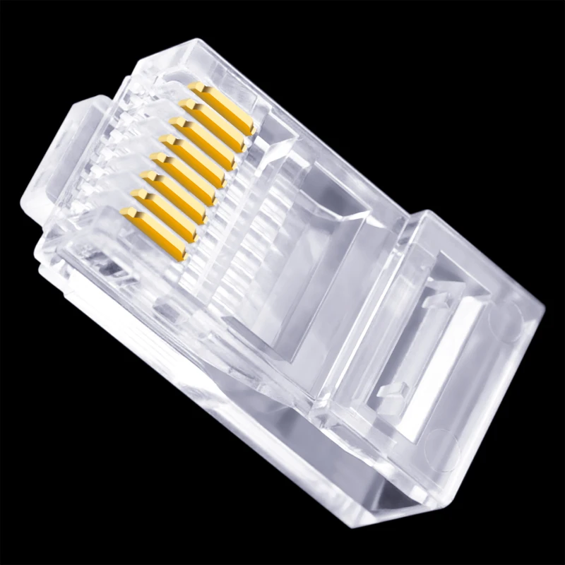 Перфорированные Разъемы Ethernet CNCOB Cat5e RJ45 8P8C 50u позолоченные модульные Сетевые