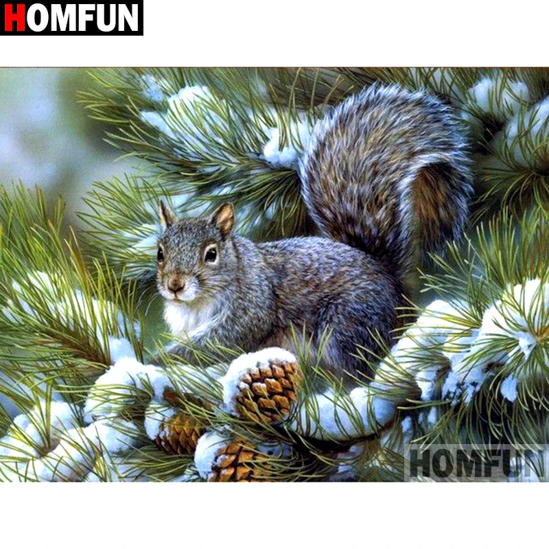 Набор для алмазной вышивки HOMFUN A10409 набор рукоделия волк луна пейзаж алмазная