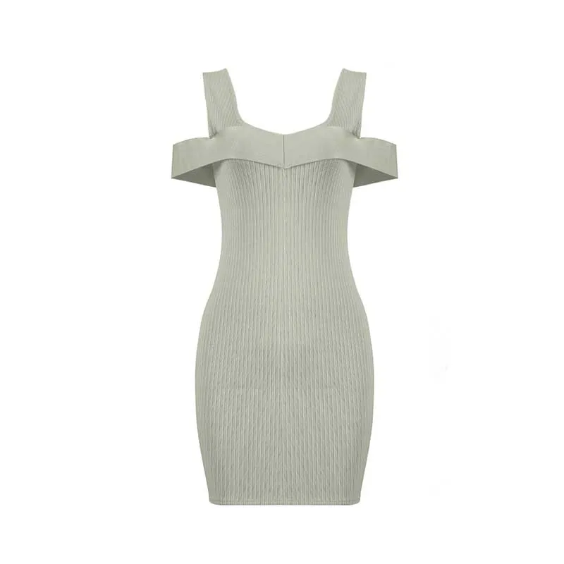 Wholesale new style dress gray sleeveless stripe Fashion tight Celebrity Party bandage Dress(H2363) | Женская одежда