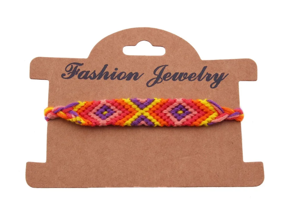 Многострунный красочный тканый браслет дружбы boho шикарный короткий X призматическая вышивка нить Плетеный моющийся wayuu браслет ее