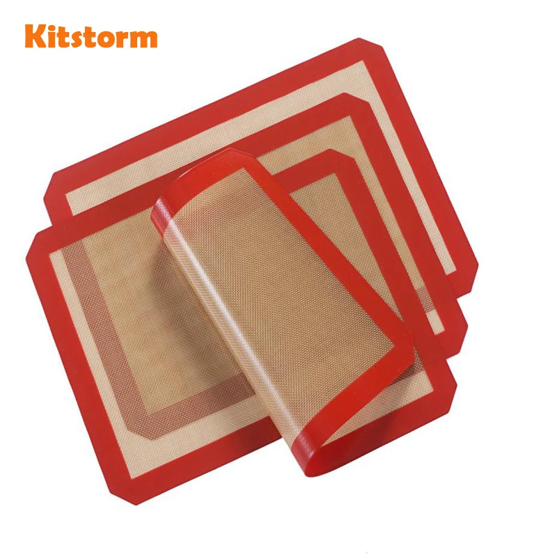 (3 шт./лот) 40x30 см антипригарный силиконовый коврик для выпечки термостойкий