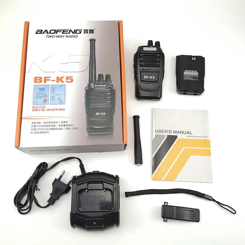 Baofeng BF K5 иди и болтай Walkie Talkie “иди 5 Вт UHF 400 470 МГц Частота FM Портативный радио