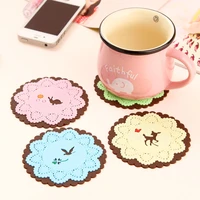 1pc cartoon animal coaster creative placement for mugs cup table decoration kawaii stationery office desk set accessory supplies