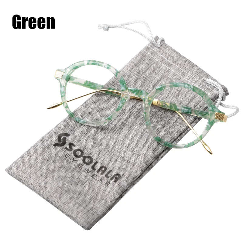 Green SOOLALA TR90, круглые очки для чтения, женские и мужские, дешевые очки для чтения, прозрачные линзы, высокое качество, очки по рецепту+ от 0,5 до 4,0 - Цвет оправы: Green
