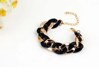 Новое поступление дешевый модный разноцветный акриловый браслет-цепочка, нежный браслет для женщин - Окраска металла: Black