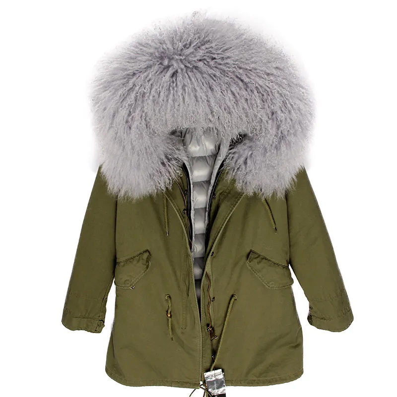MAO KONG 2019 new down jacket women luxurious lamb fur parka winter real big mongolia sheep hooded coat outwear | Женская одежда