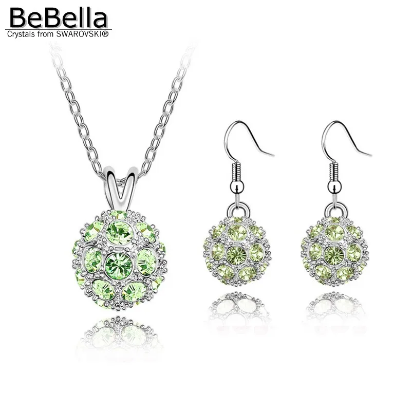 Комплект украшений BeBella ожерелье серьги в форме хрустального шара выполненные с