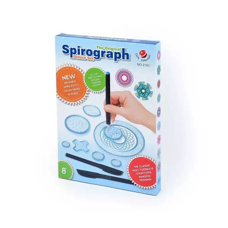 Children Spirograph Drawing Toys Set Accessory Magic Creative Spiral Sketchpad Kid Boy Girl Learning Educational Art Craft Gift | Игрушки и