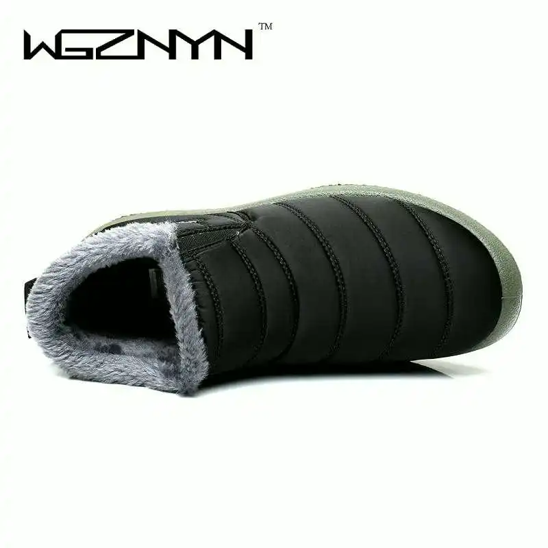 WGZNYN/Новинка 2017 года Мужская зимняя обувь однотонные зимние ботинки с хлопковой