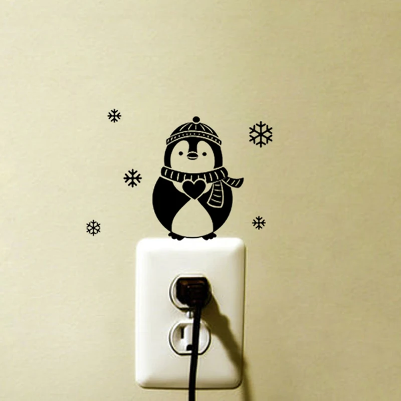 Виниловые водонепроницаемые настенные наклейки с изображением пингвина для