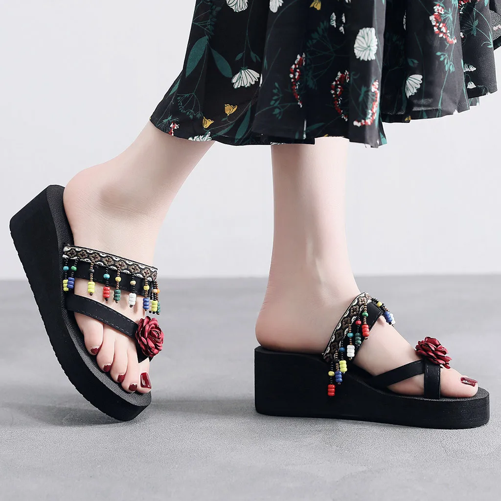 SAGACE/женские босоножки на высоком каблуке Пляжные Нескользящие Вьетнамки в