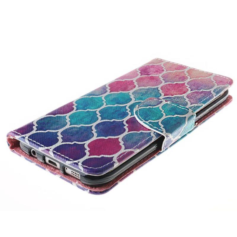 2016 New Colour Prismatic Flower Wallet Leather For Samsung Galaxy S7 edge G9300 Luruxy Case Cover |