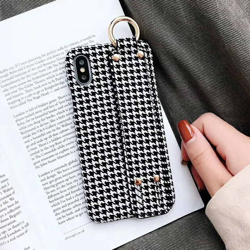 Для IphoneXR/XS Роскошные модные зимние Классические черные и белые сетки кронштейн