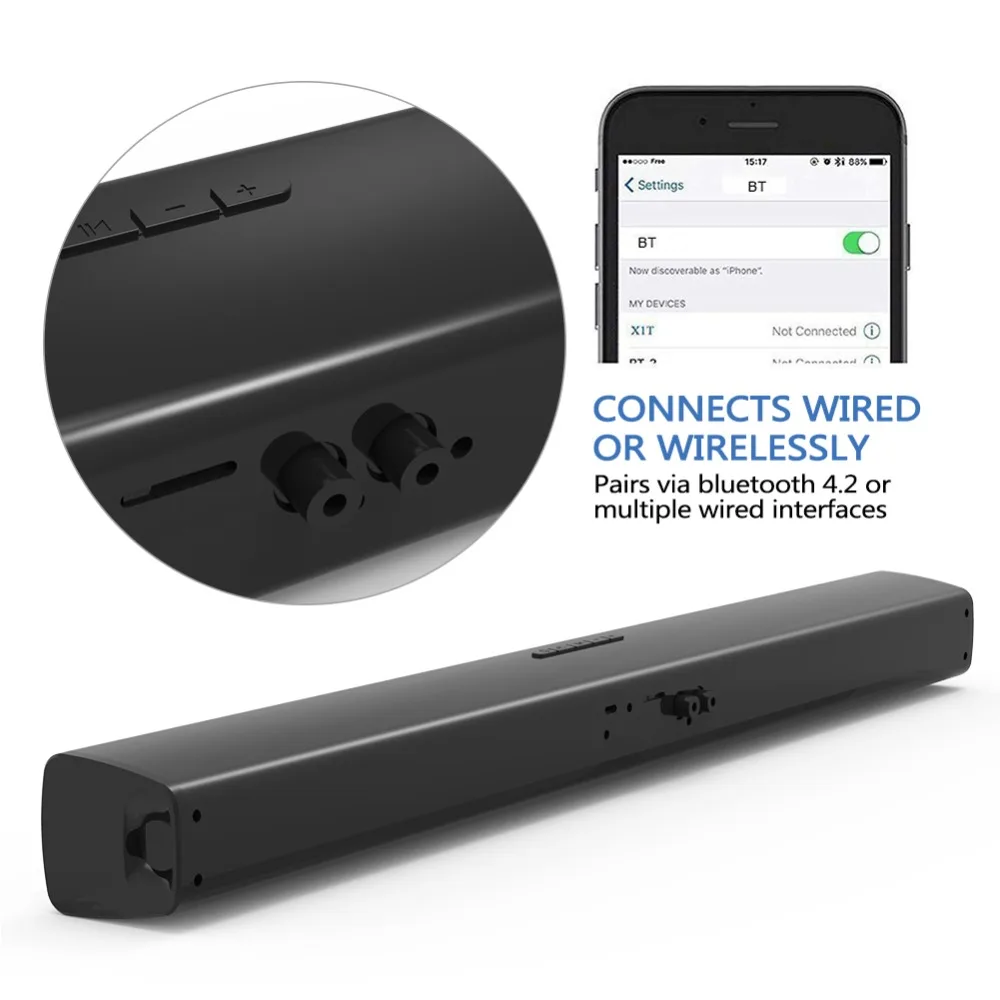 20 Вт Bluetooth колонка домашний кинотеатр звуковая панель с супер басами портативный