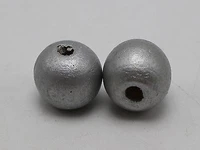25 silver colour grey round wood beads 20mm large wooden beads