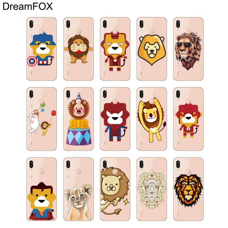 DREAMFOX L319 дизайн с изображением Льва Мягкий ТПУ силиконовый чехол для huawei Honor 6A 6C 7X9