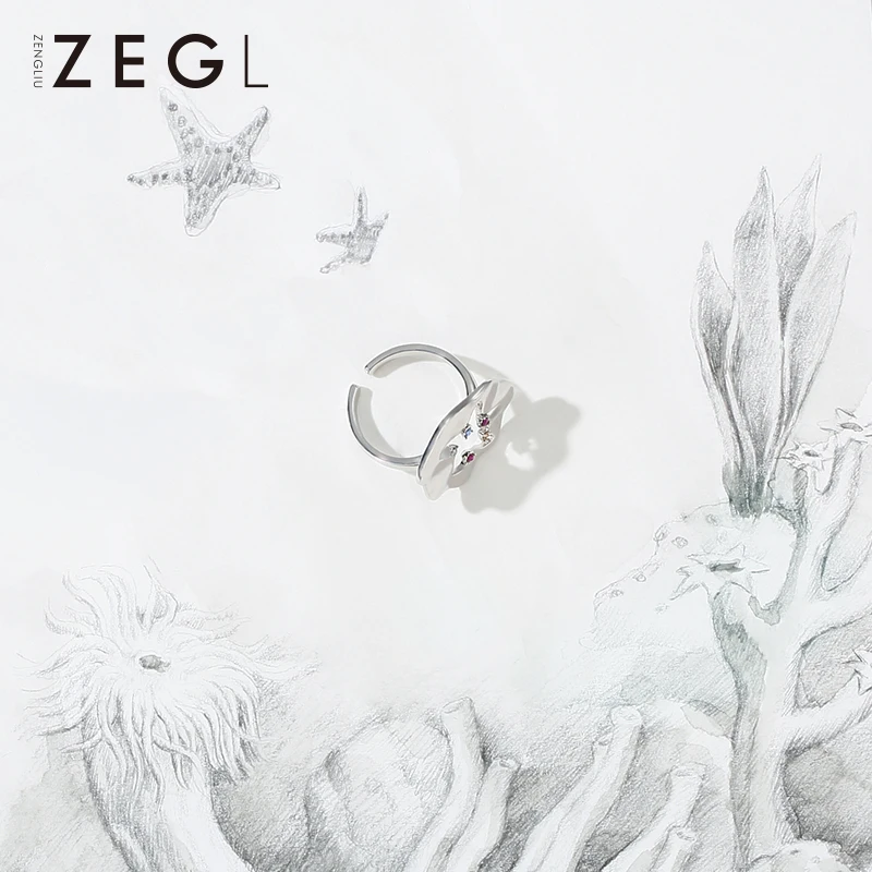Женское кольцо с указательным пальцем ZEGL дизайнерское крутое морской звездой
