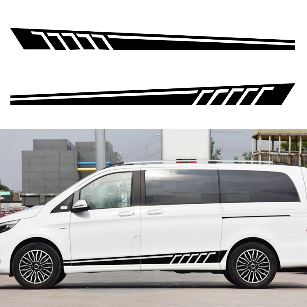 Для Mercedes C Class Vito Viano двери боковые полосы юбка кузова наклейки авто Спорт Стайлинг графика винил 2 шт.(L+ R