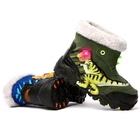 Зимние ботинки Dinoskulls, детская флисовая обувь для мальчиков с подсветкой, детские зимние ботинки с 3D динозавром и светодиодной подсветкой, высокие кроссовки для малышей 2019