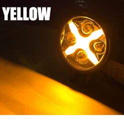 DRL yellow 6-дюймовый светодиодный вспомогательный светильник 60 Вт автомобильный Светодиодный точечный светильник 12/24V с X angel Eyes DRL Противотуманные фары дальнего света для бездорожья 4x4 транспортного средства, грузовики, комплект из 2 предметов - Цвет: DRL yellow
