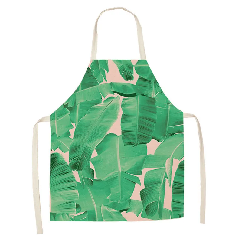 1 шт., фартук для кухни с рисунком кактуса, цветка, сердца, для приготовления пищи, выпечки, чистящие аксессуары, хлопковые льняные нагрудники 53*65 см, WQ0002 - Цвет: WQ0002-4