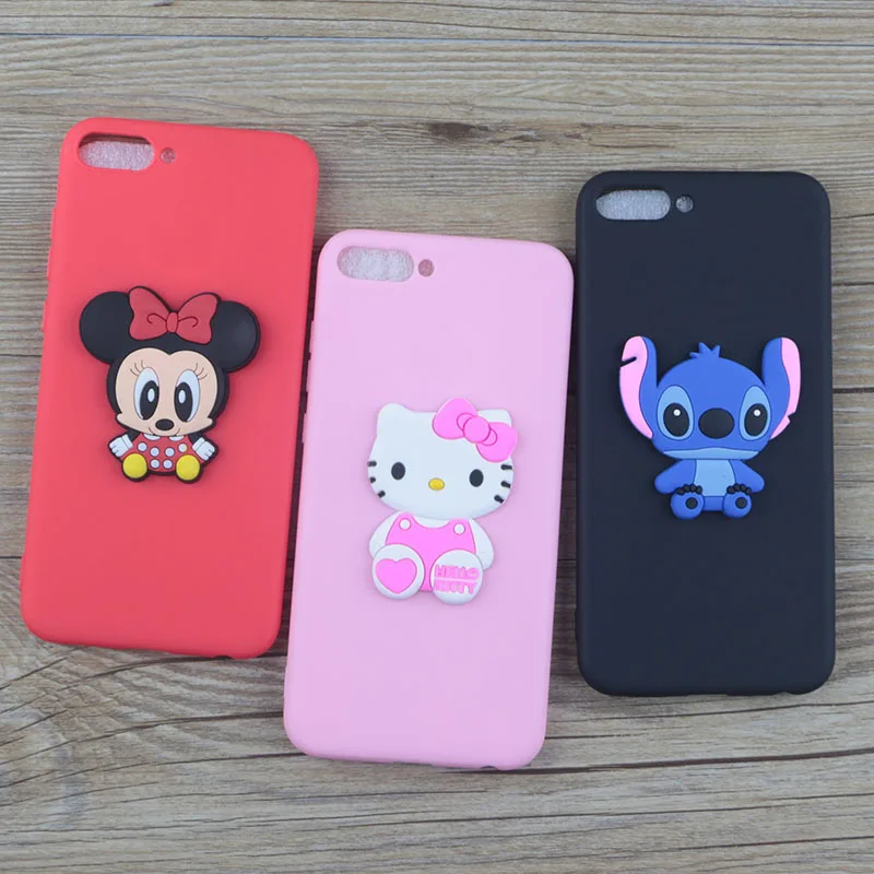 Cute Cartoon Minnie Case for Huawei Honor 7A No Fingerprint Hole 5.7&quot Cases Stitch Hello Kitty Mickey Cat Soft TPU Phone Cover |